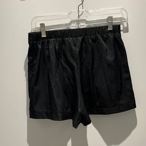Black silky shorts